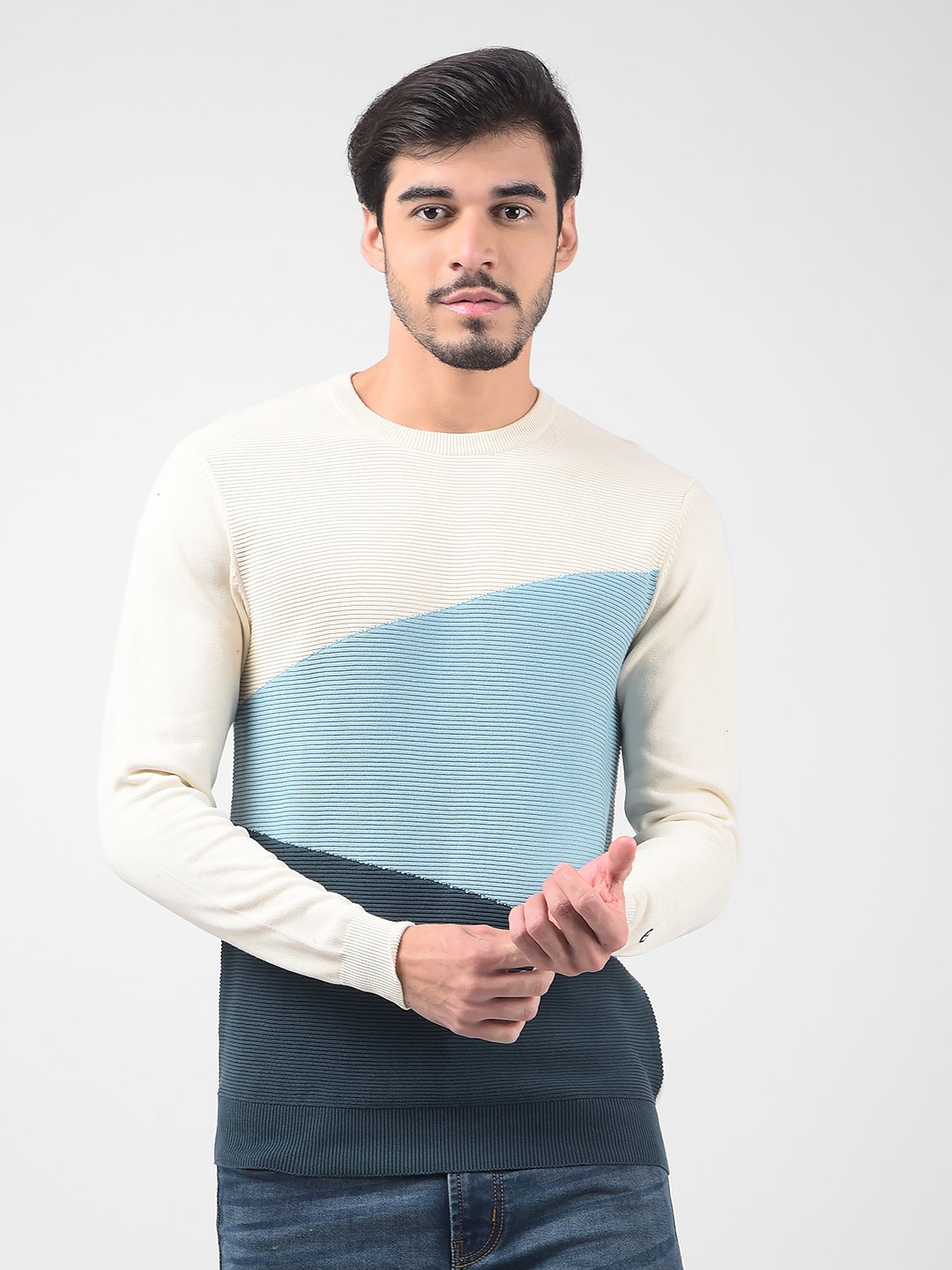 Numero Uno Men Color Block Multicolor Sweater